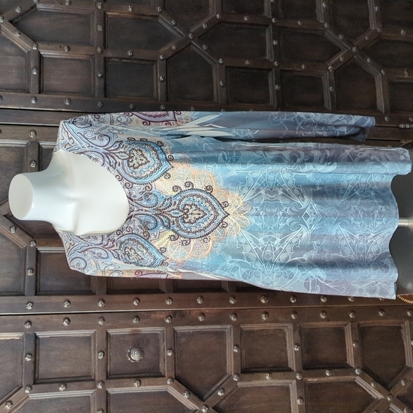 Reba Tops - SUPER Silky Rhinestone Reba McEntire Size Large Long Sleeve Top.